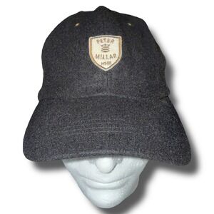 Peter Millar 100% Cashmere Baseball Cap Black Adjustable Strapback Hat Patch